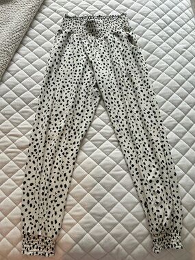 PACT Cheetah Print Jogger Pants - Cream/Black